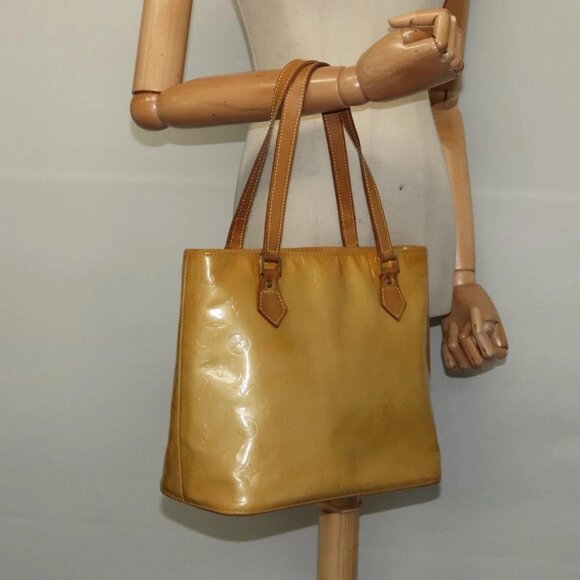 LOUIS VUITTON Monogram Vernis Houston Hand Bag Beige - Picture 13 of 15
